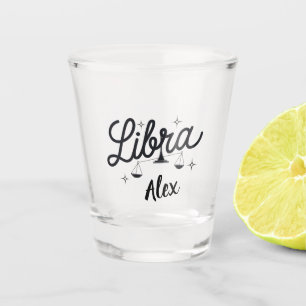 Personalized Libra Zodiac Sign Art Shot Glass