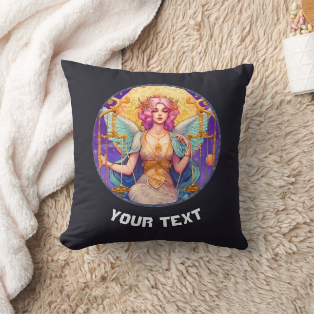 Personalized LIBRA ZODIAC SIGN Throw Pillow (Blanket)