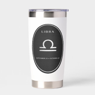 Personalized Libra Zodiac Silver Oval Water Bottle Insulated Tumbler