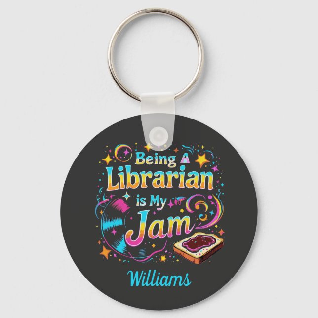 Personalized Librarian Gift Keychain (Front)