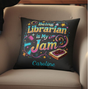 Personalized Librarian Gift Throw Pillow