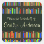 Personalized Library Bookshelves Bookplate Sticker