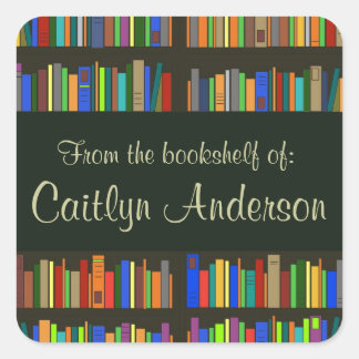 Personalized Library Bookshelves Bookplate Sticker