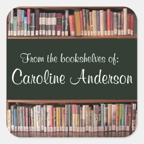 Personalized Library Bookshelves Bookplate Sticker
