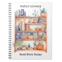 Personalized Library Watercolor Notebooks