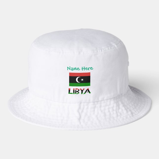 Personalized Libya Flag Bucket Hat (Front)