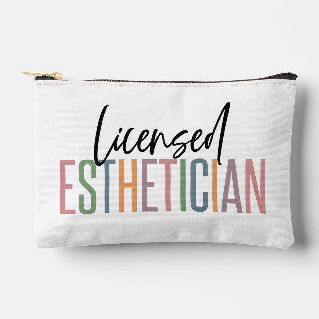 Personalized Licensed Esthetician Cosmetologist Accessory Pouch (Front)