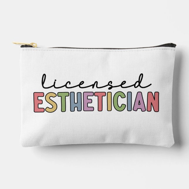 Personalized Licensed Esthetician Cosmetologist Accessory Pouch (Front)
