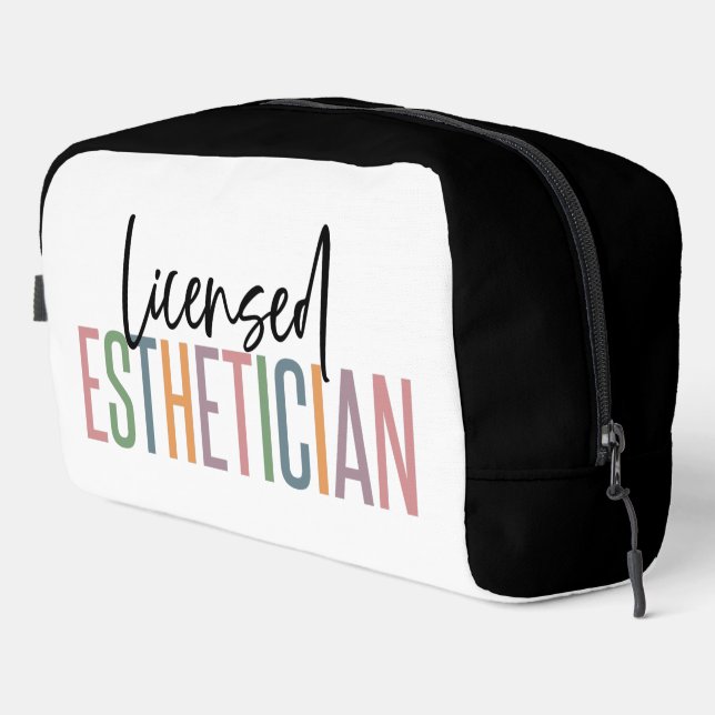 Personalized Licensed Esthetician Cosmetologist Dopp Kit (Right Corner)