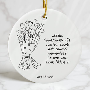 Personalized Life Can Be Tough Inspirational Ceramic Ornament