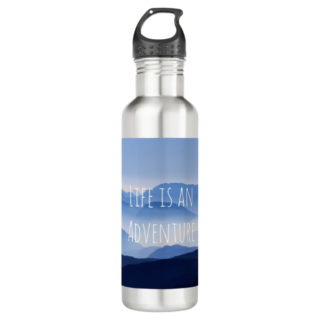 Personalized Life is an Adventure Stainless Steel Water Bottle (Front)