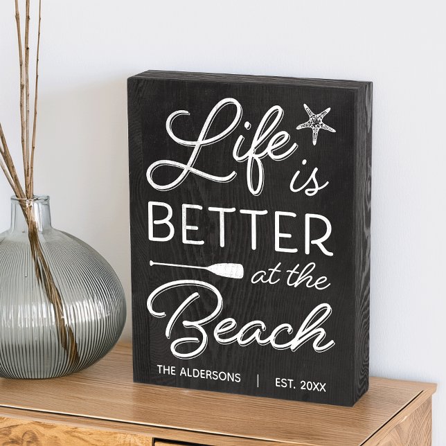 Personalized Life Is Better At The Beach Wooden Box Sign (Creator Uploaded)