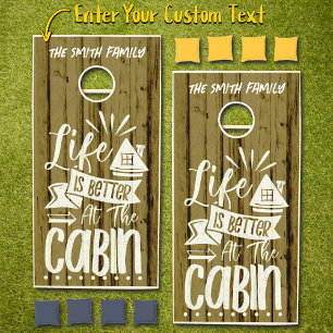 Personalized Life Is Better at the Cabin Cornhole Set