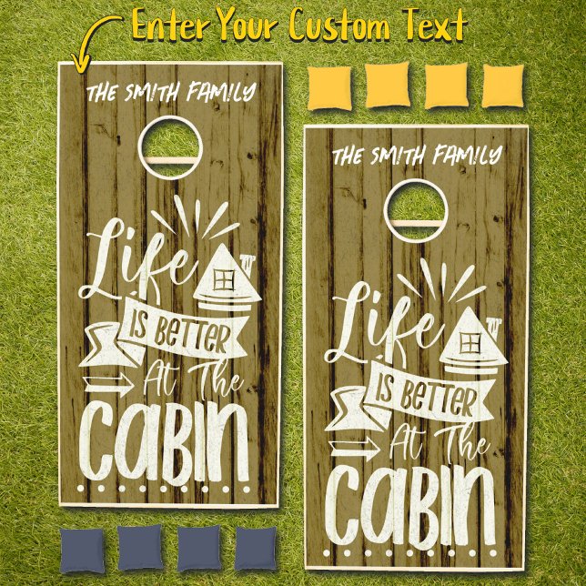 Personalized Life Is Better at the Cabin Cornhole Set (Personalized "Life is Better at the Cabin" cornhole set)