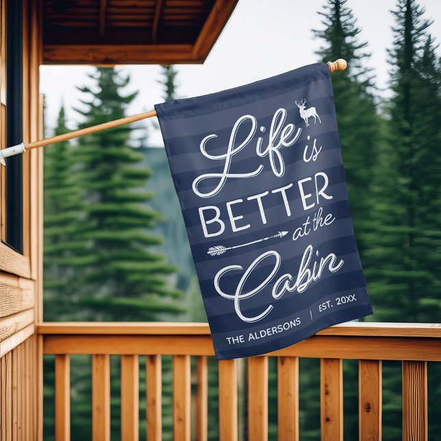 Personalized Life Is Better At the Cabin House Flag (Creator Uploaded)