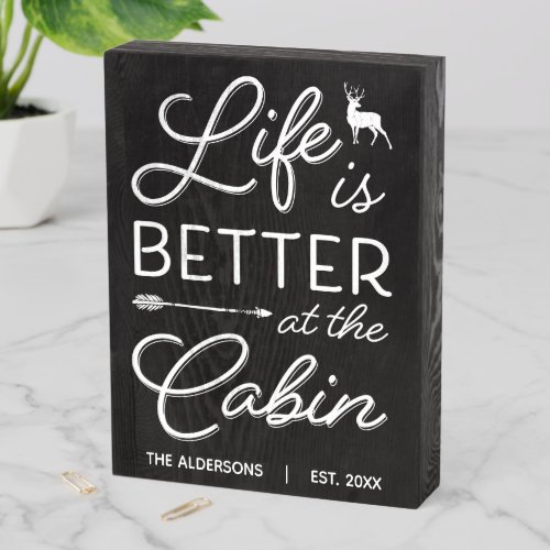 Personalized Life Is Better At The Cabin Wooden Box Sign