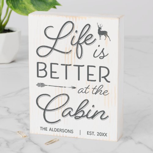 Personalized Life Is Better At The Cabin Wooden Box Sign