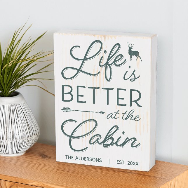 Personalized Life Is Better At The Cabin Wooden Box Sign (Creator Uploaded)