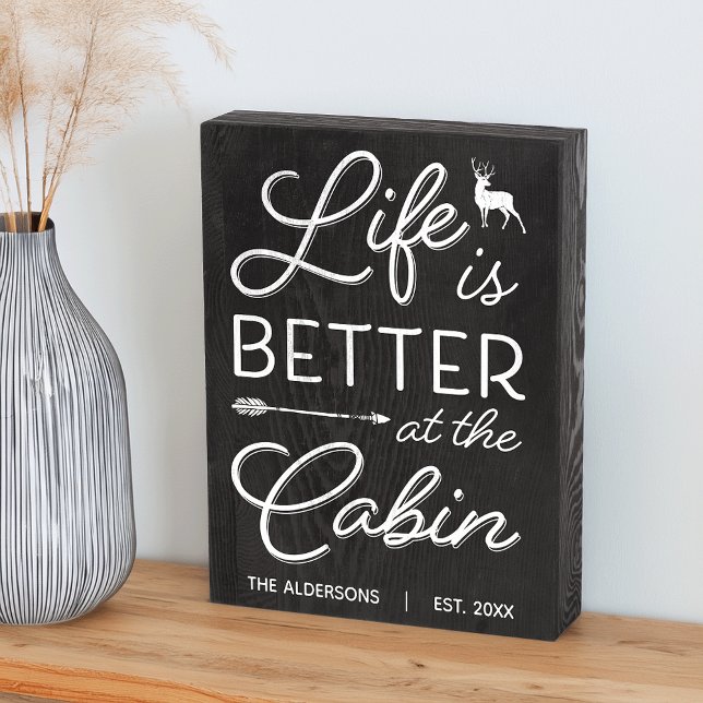 Personalized Life Is Better At The Cabin Wooden Box Sign (Creator Uploaded)