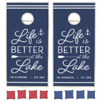Personalized Life Is Better At The Lake Cornhole Set
