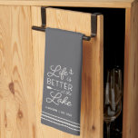 Personalized Life Is Better at the Lake Kitchen Towel<br><div class="desc">Celebrate life at the lake with this cute personalized kitchen towel featuring your family name and/or year established beneath "life is better at the lake" adorned with a canoe paddle and anchor. Rope detailing completes the design.</div>