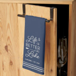 Personalized Life Is Better at the Lake Kitchen Towel<br><div class="desc">Celebrate life at the lake with this cute personalized kitchen towel featuring your family name and/or year established beneath "life is better at the lake" adorned with a canoe paddle and anchor. Rope detailing completes the design.</div>