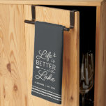Personalized Life Is Better at the Lake Kitchen Towel<br><div class="desc">Celebrate life at the lake with this cute personalized kitchen towel featuring your family name and/or year established beneath "life is better at the lake" adorned with a canoe paddle and anchor. Rope detailing completes the design.</div>