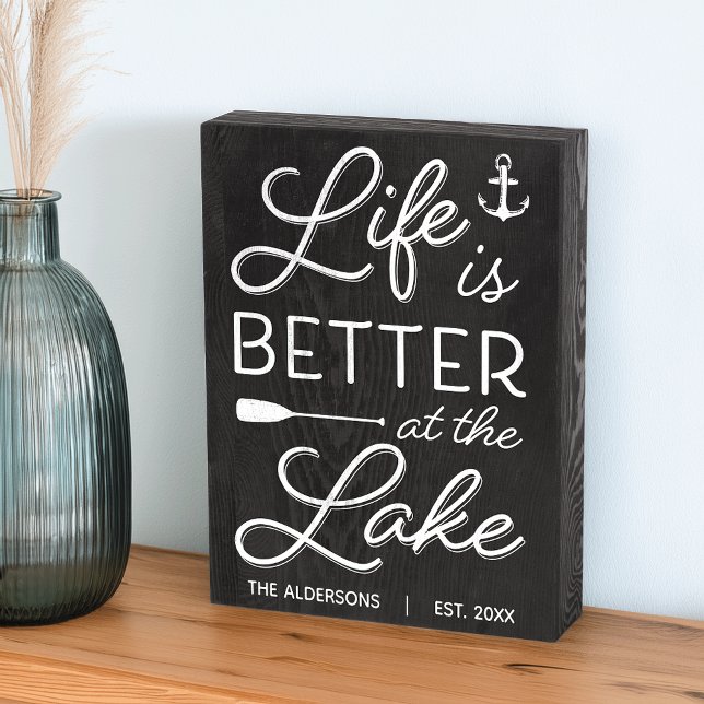 Personalized Life Is Better At The Lake Wooden Box Sign (Creator Uploaded)