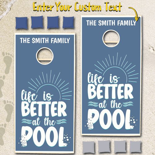 Personalized Life Is Better at the Pool Cornhole Set