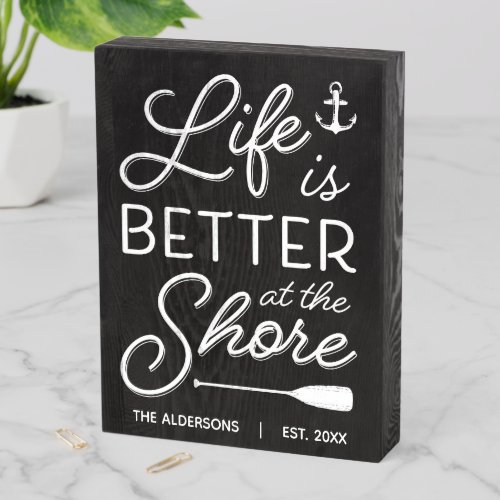 Personalized Life Is Better At The Shore Wooden Box Sign