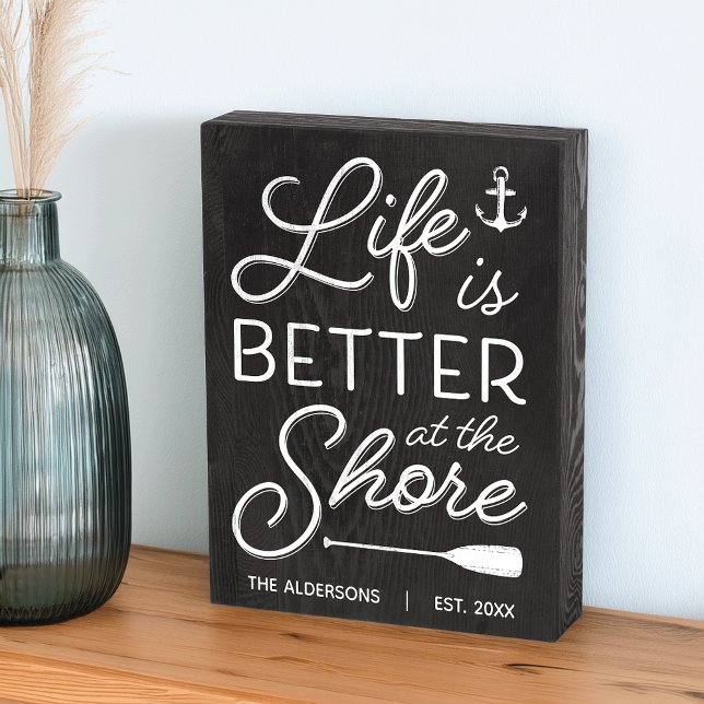 Personalized Life Is Better At The Shore Wooden Box Sign (Creator Uploaded)