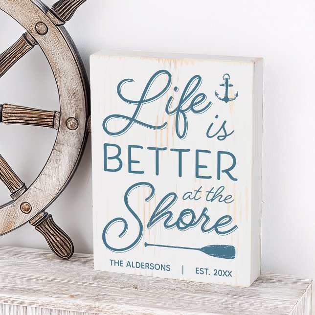 Personalized Life Is Better At The Shore Wooden Box Sign (Creator Uploaded)