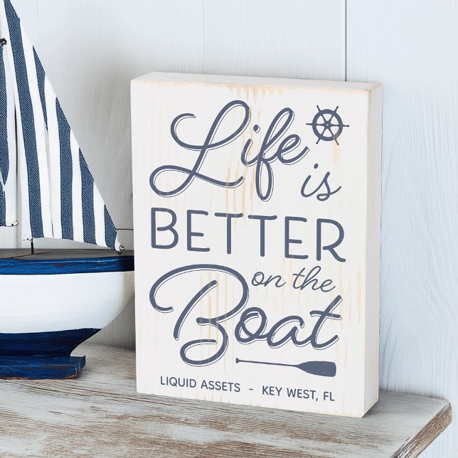 Personalized Life Is Better On The Boat Wooden Box Sign (Creator Uploaded)