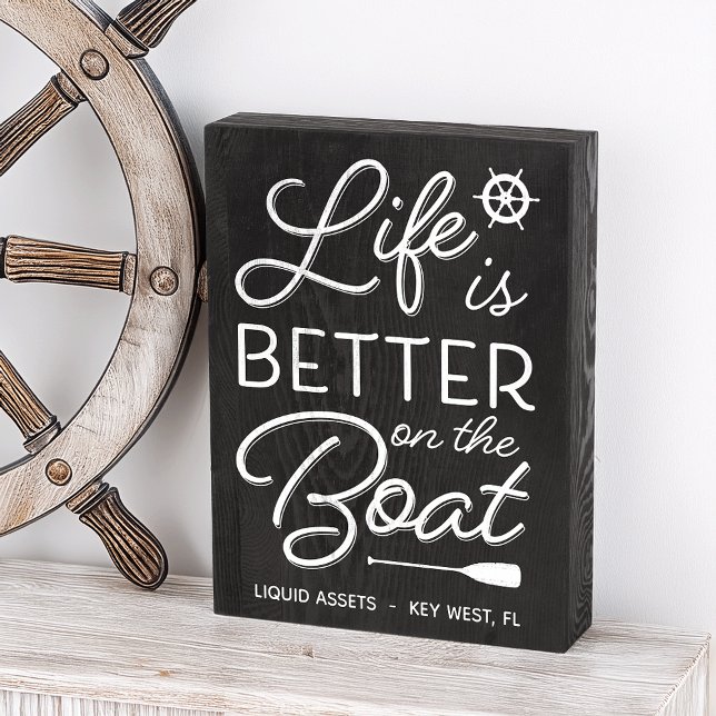Personalized Life Is Better On The Boat Wooden Box Sign (Creator Uploaded)