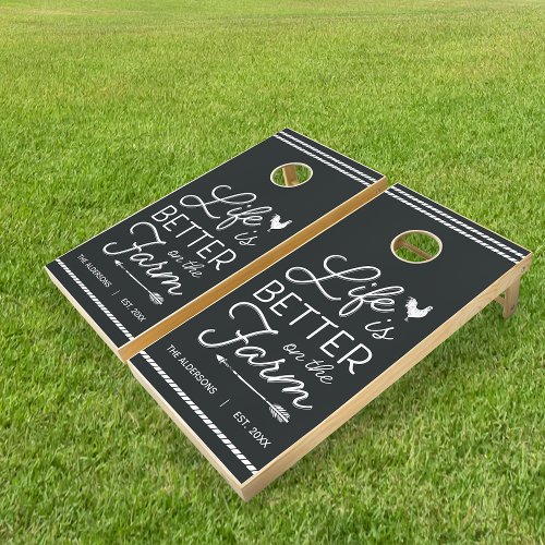 Personalized Life Is Better On The Farm Cornhole Set