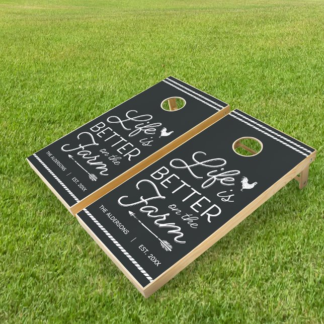 Personalized Life Is Better On The Farm Cornhole Set (Creator Uploaded)