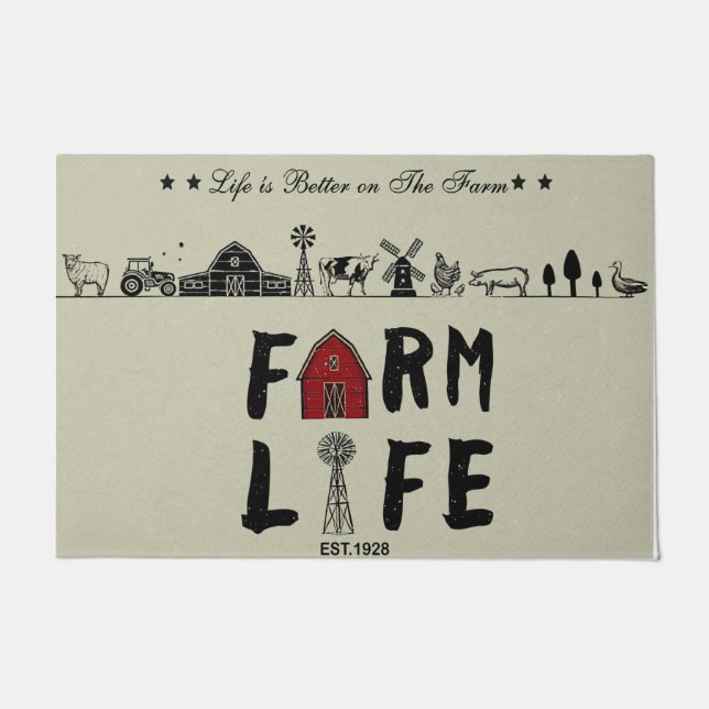 Personalized Life Is Better On The Farm Doormat (Front)