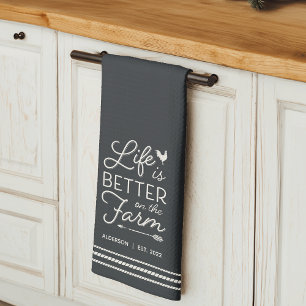 Personalized Life Is Better on the Farm Kitchen Towel