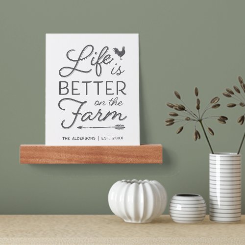 Personalized Life Is Better On The Farm Picture Ledge