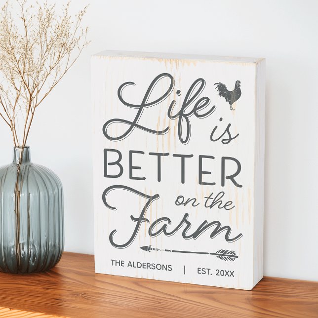 Personalized Life Is Better On The Farm Wooden Box Sign (Creator Uploaded)