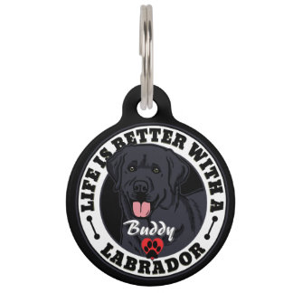 Personalized Life Is Better With A Black Labrador Pet Tag