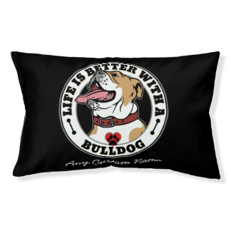 Personalized Life Is Better With A Bulldog Dog Bed