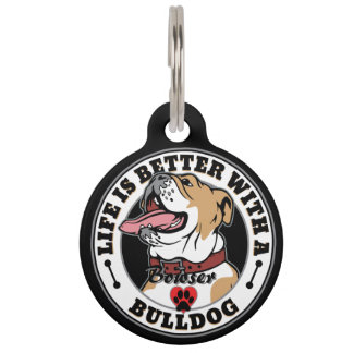 Personalized Life Is Better With A Bulldog Pet Tag