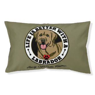 Personalized Life Is Better With A Tan Labrador Dog Bed