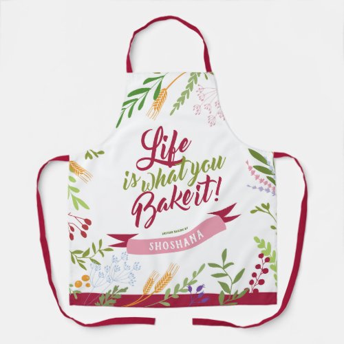 Personalized Life is what you Bake it Floral Apron