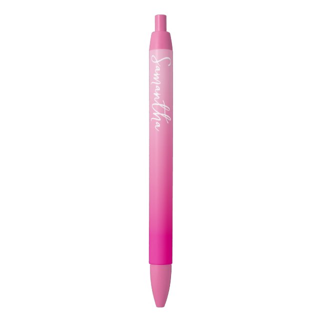 Personalized Light and Hot Pink Ombre Pen (Front Vertical)