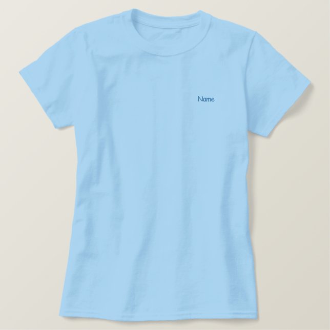 Personalized Light Blue Custom Embroidered Shirt (Design Front)