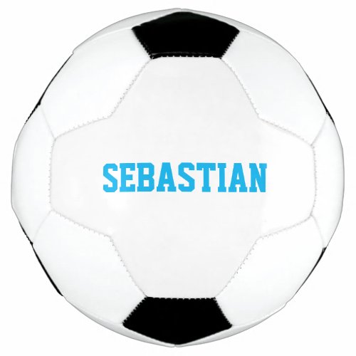 Personalized light blue custom name sports team  soccer ball