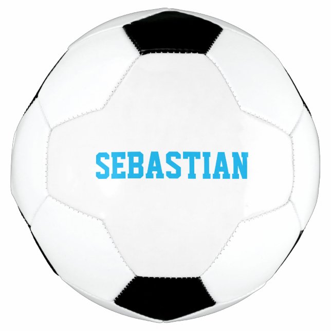 Personalized light blue custom name sports team  soccer ball (Front)