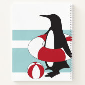 Personalized Light Blue Cute Penguin Swimming Kids Notebook (Back)